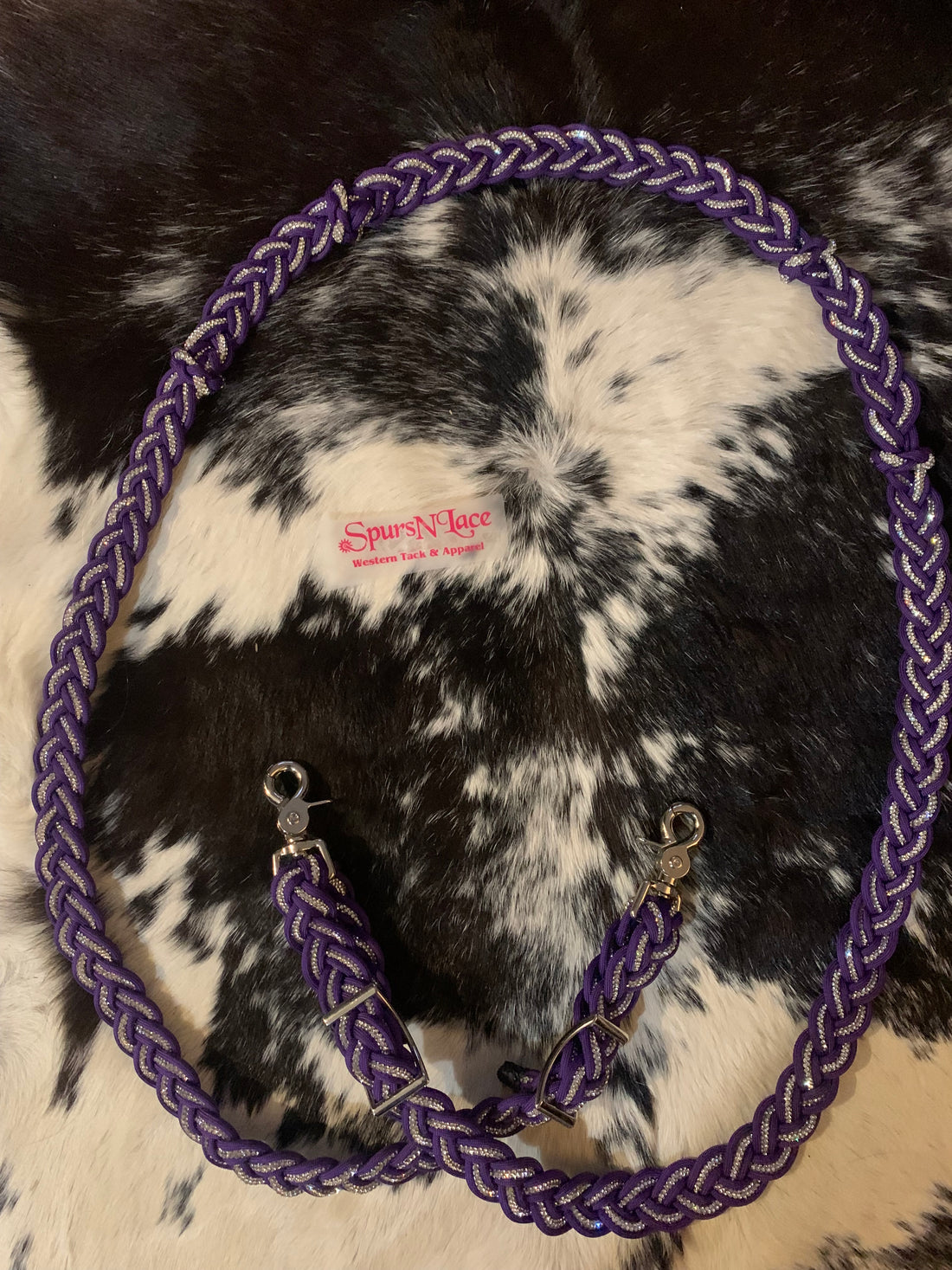 BLING REINS: ACID PURPLE 3 STRANDS OF BLING