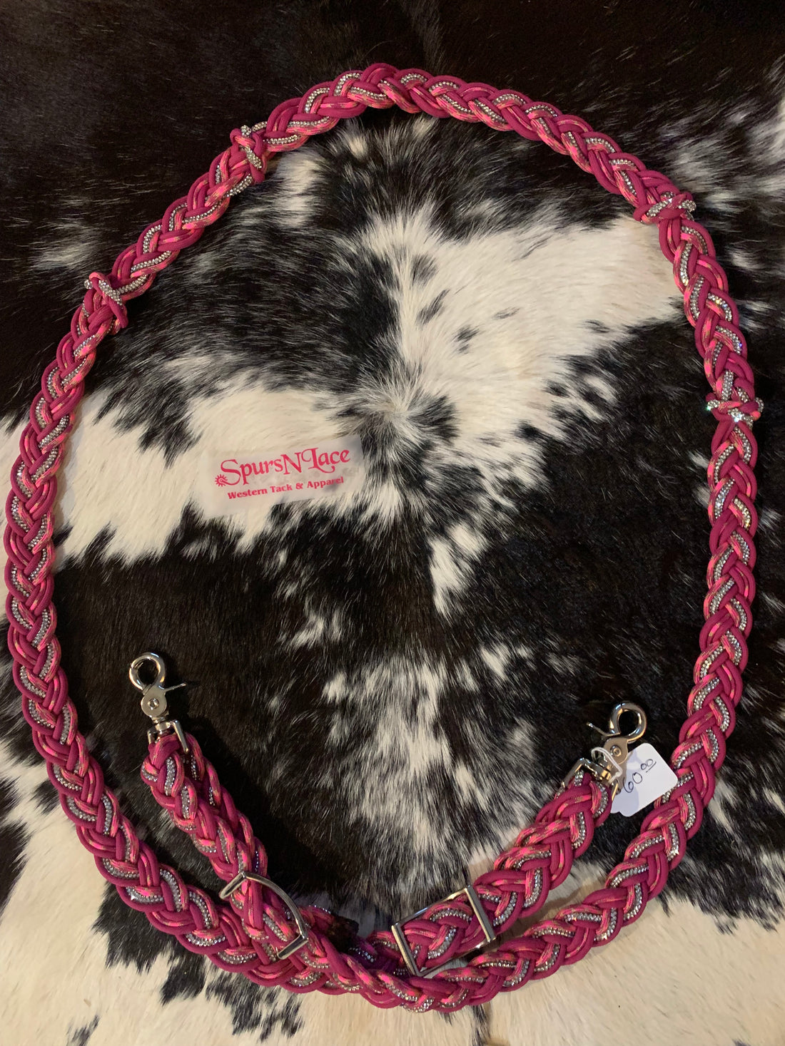 BLING REINS: FUCHSIA AND TIE DYE 2 STRANDS OF BLING