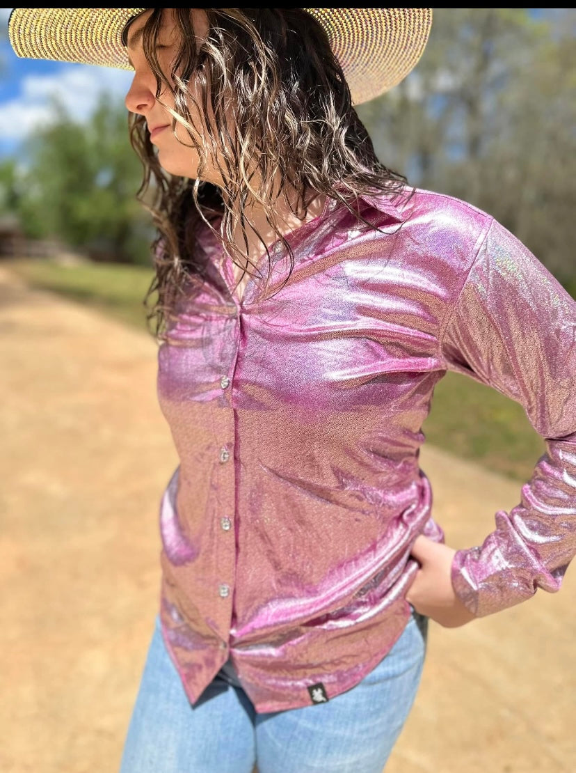 Tickle Me Pink Western Button up- IF BRANDED