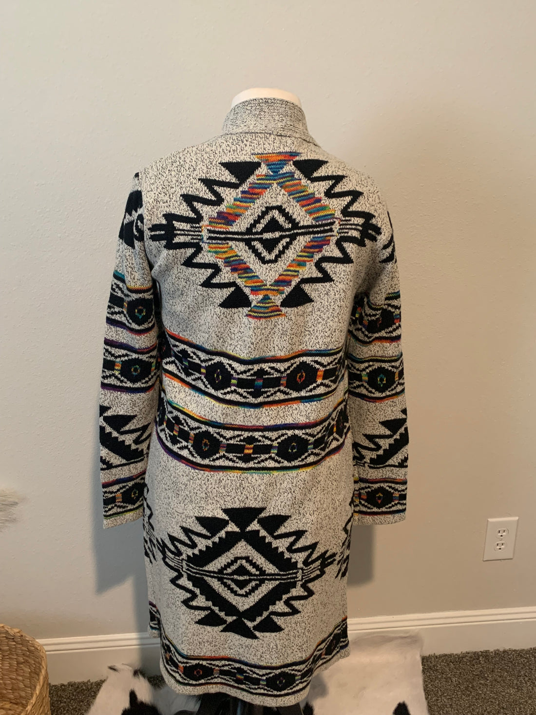 Heavy weight Cardigan Aztec design Bright Colors