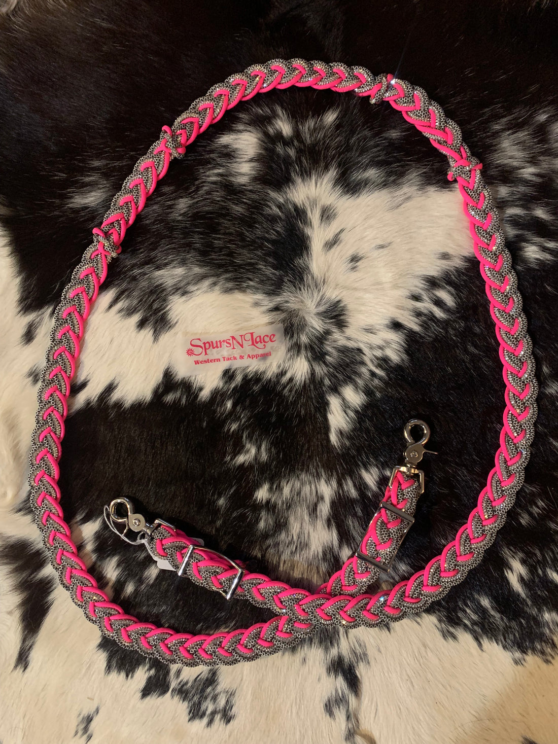 Bling Reins: Hot Pink and Leopard 3 Strands of Bling