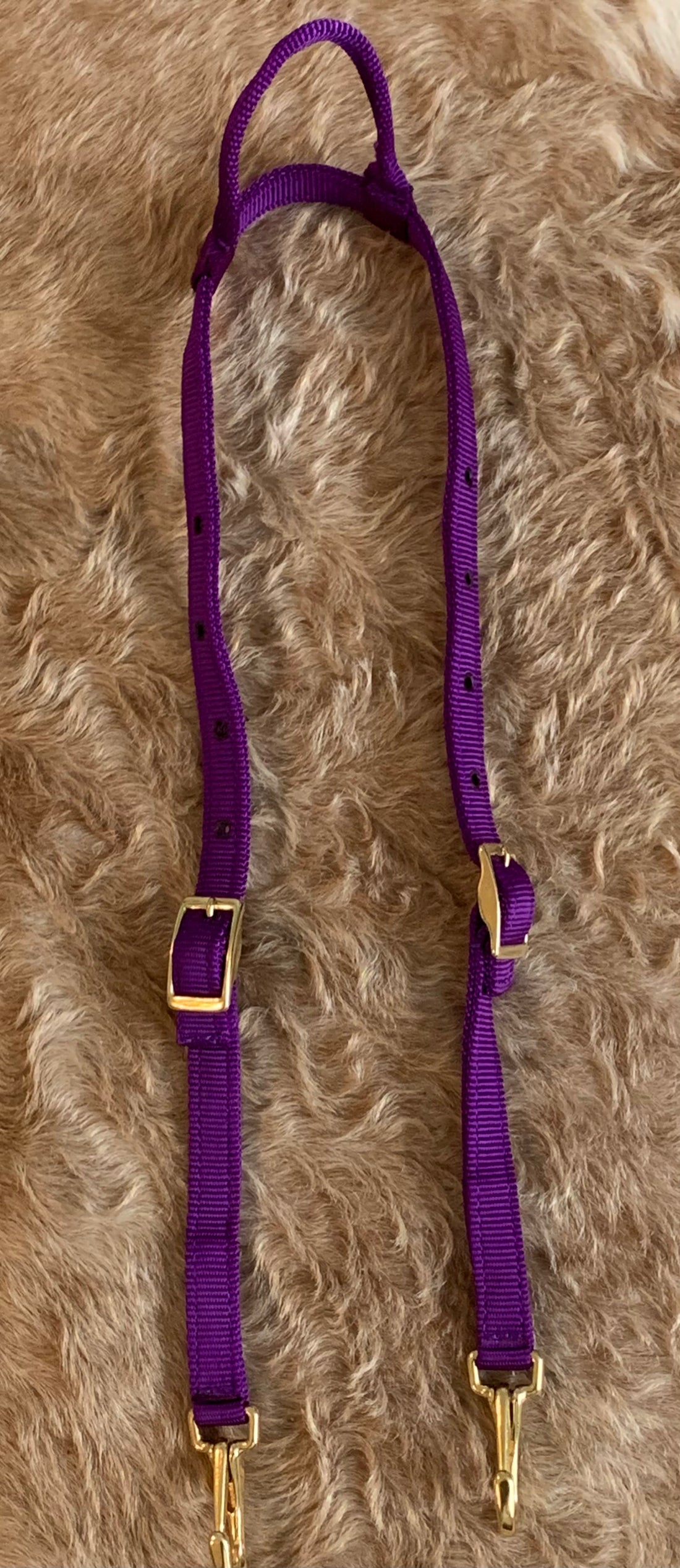One Ear Nylon Headstall with Clip Ends - PURPLE