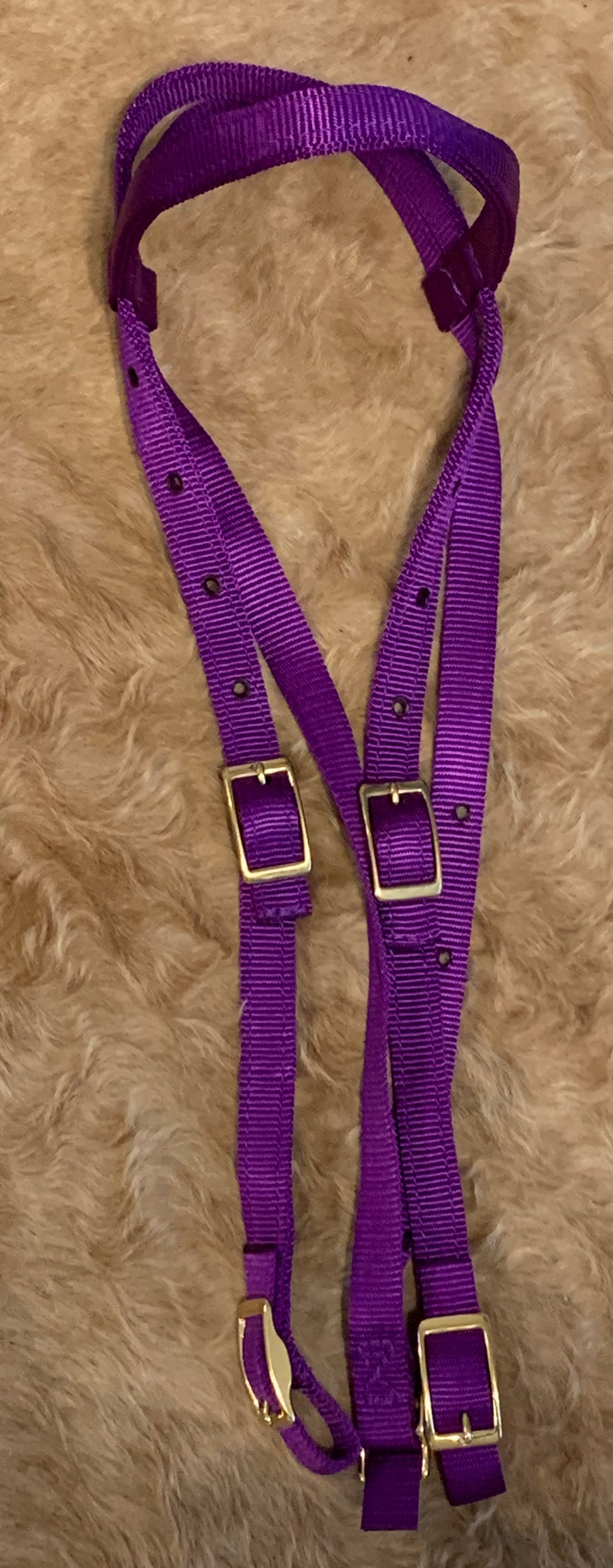 Browband Nylon Headstall with Buckle ends - PURPLE