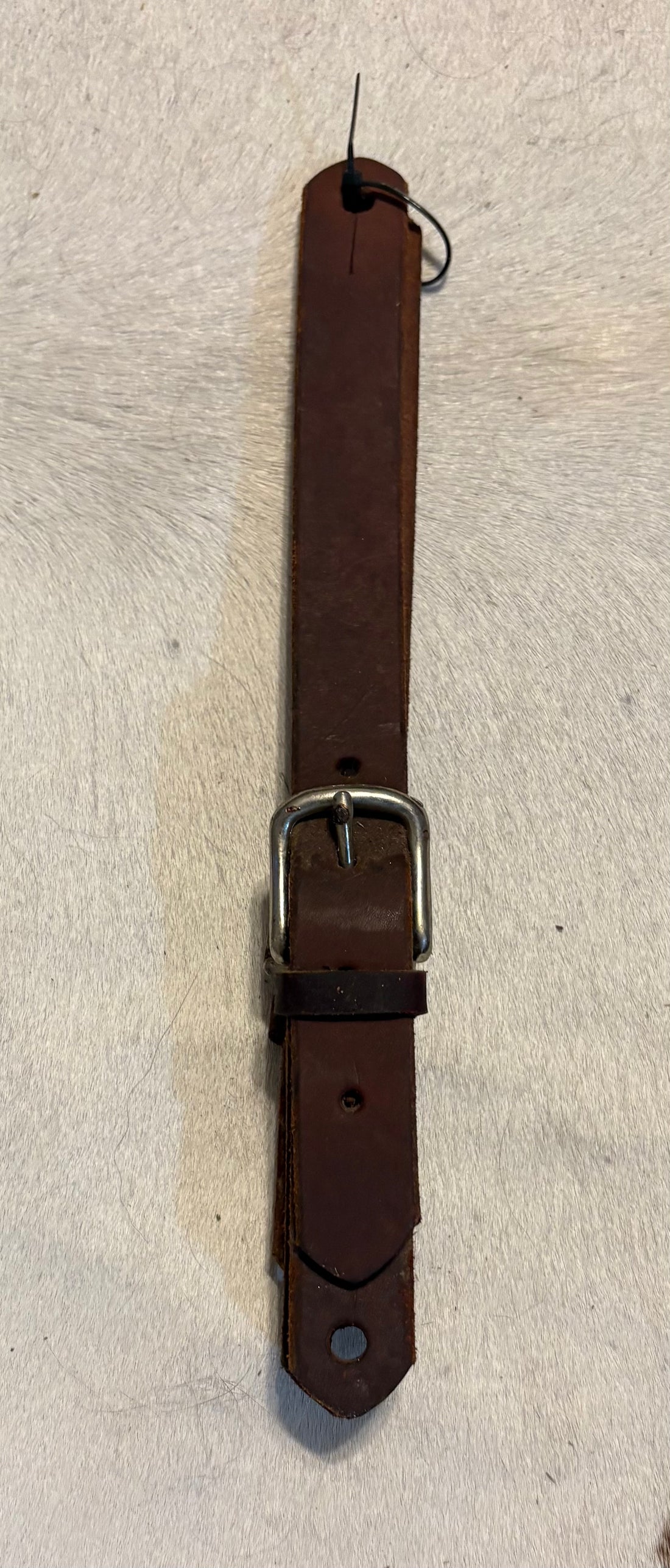 Plain leather straight spur straps
