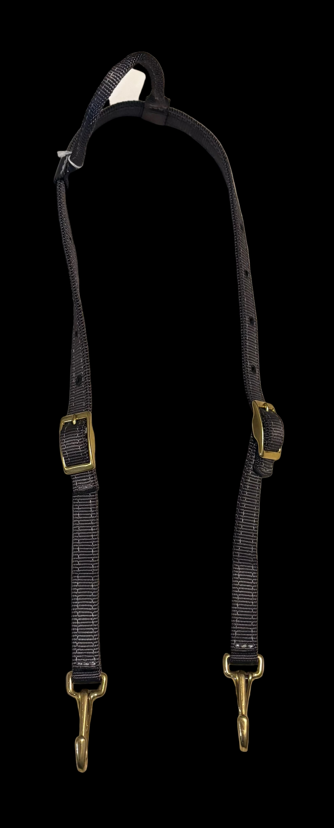 One Ear Nylon Headstall with Clip Ends - CHARCOAL