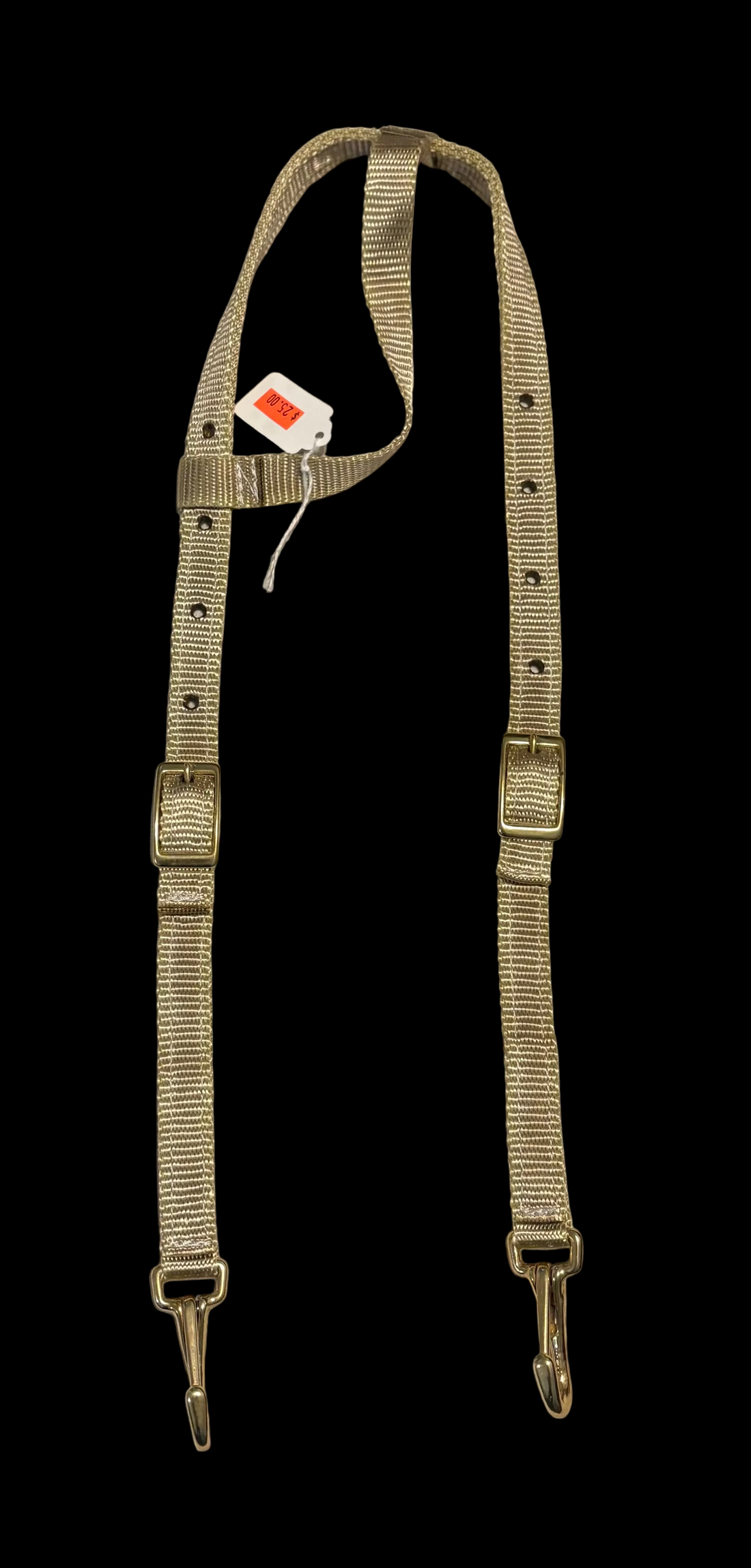 Nylon one ear Headstall with clip ends - TAN